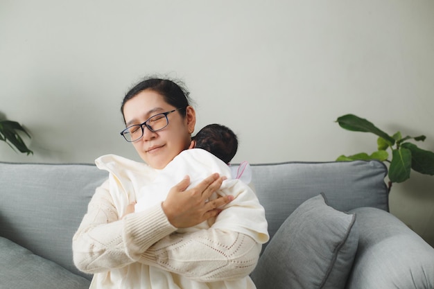 Mom holding a baby