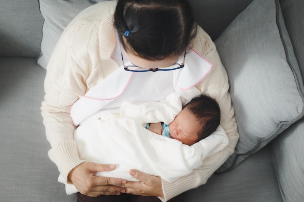 Mom holding a baby