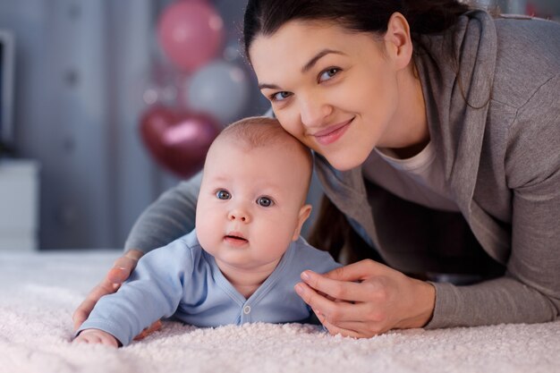 Mom and little baby