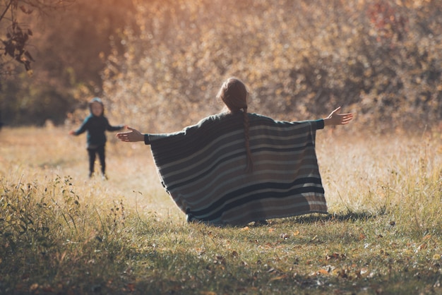 Mom meets running son with open arms