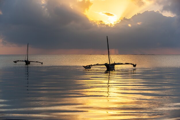 Mombasa, beach, sunrise, africa, sun, boat, kenya ,Sunrise over the Indian Ocean