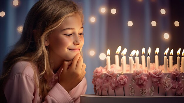 A moment of magic as she prepares to blow out the candles