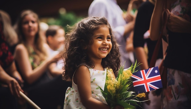 the moment of a traditional Australia Day citizenship ceremony