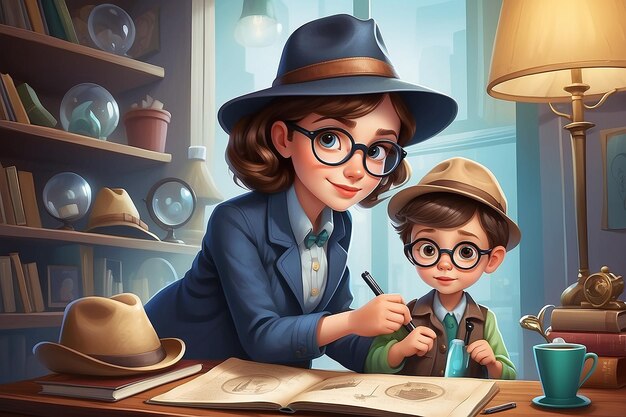 Photo mommys little detective