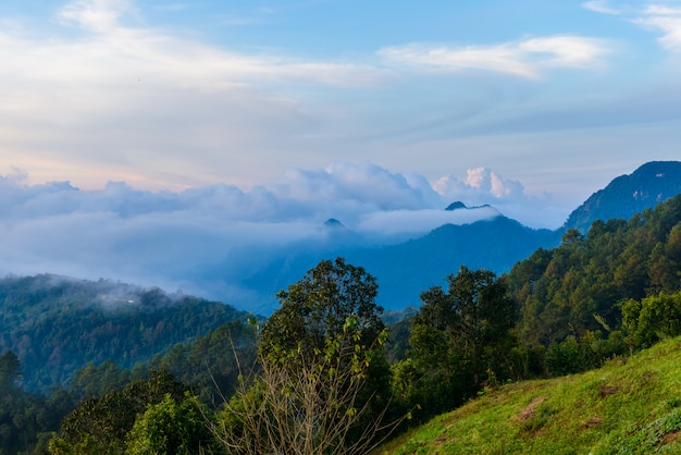 モンソネビューポイント、ドイパーホンポック国立公園、アンカン山、チェンマイ、タイ