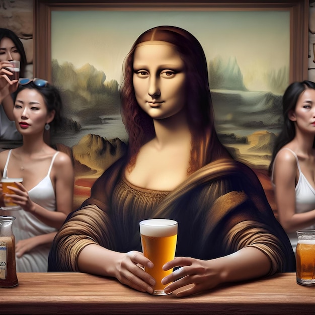 mona lisa in happy hour