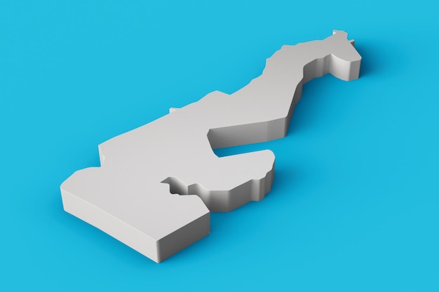 モナコ 3D マップ 地理 地図作成とトポロジー 黒い表面の 3D イラストレーション