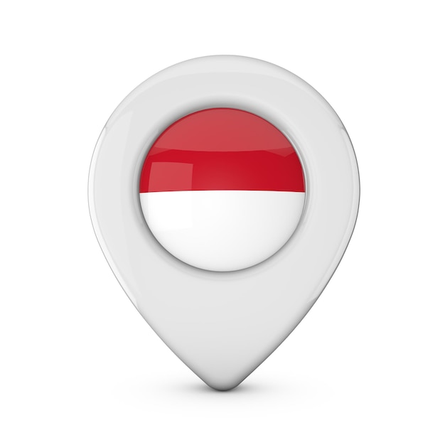 Monaco flag location marker icon 3D Rendering