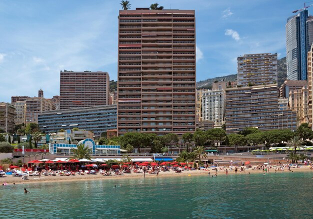 Monaco monte carlo buildings from the city beach