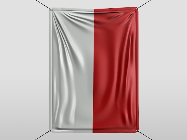 Фото Монако флаг 3d рендеринга изолированный и белый фон