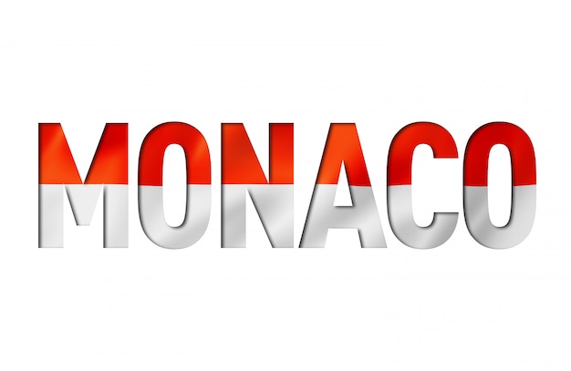 Monaco vlag tekstlettertype