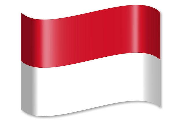 Photo monaco waving country flag on white background