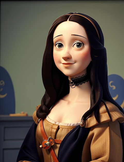 Foto monalisa young animazione 3d