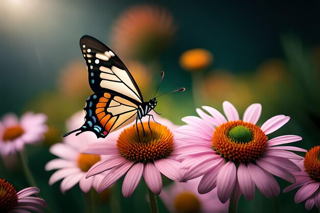 Photo a monarch butterfly on a flower