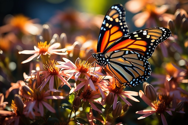 麗 な 多年 樹 の 蜜 を 飲む モナーク 蝶