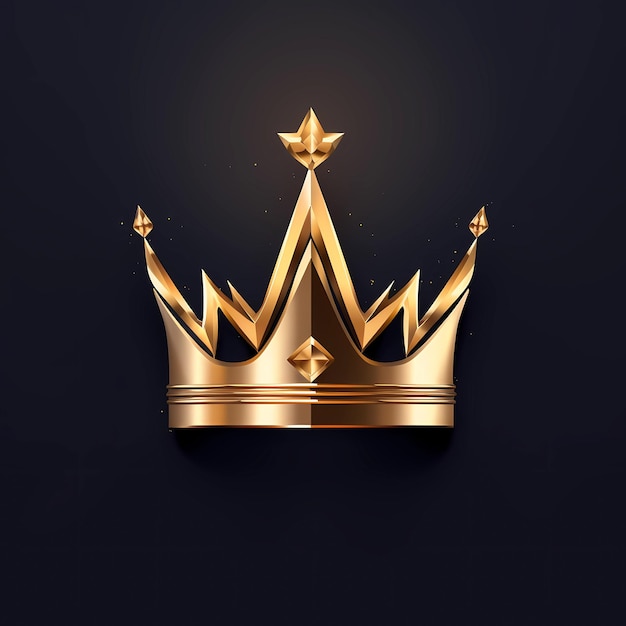 Золотая корона монарха на черном фоне