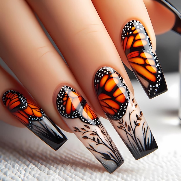 monarch nail decoration