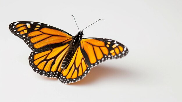 Monarch vlinder op witte achtergrond mooie monarch vlinder geïsoleerd op wit Generatieve Ai