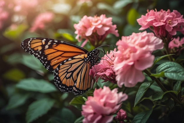 Foto monarchvlinder in de tuin