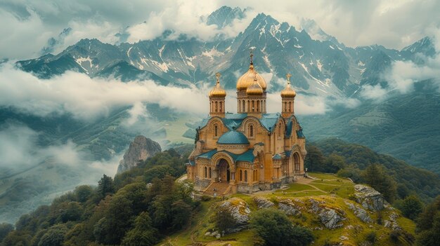 monastery in the Caucasus mountains