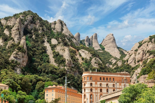 Monastery in the mountains of Montserrat in Spain