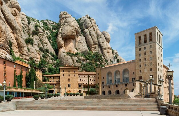 Monastery in the mountains of Montserrat in Spain