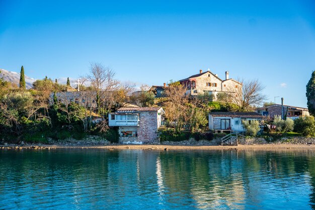 monastery of st michael the archangel on island in kotor bay in montenegro