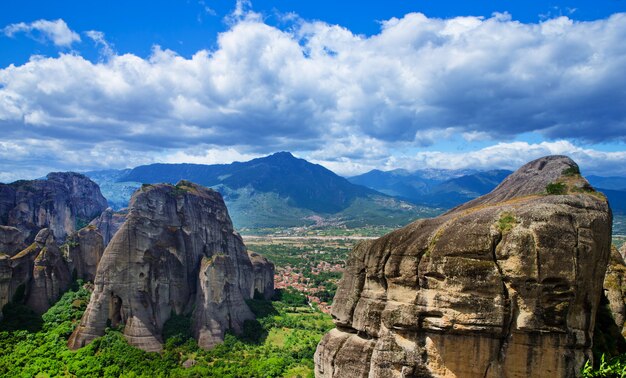 Monastery on top of rock in Meteora, Greece