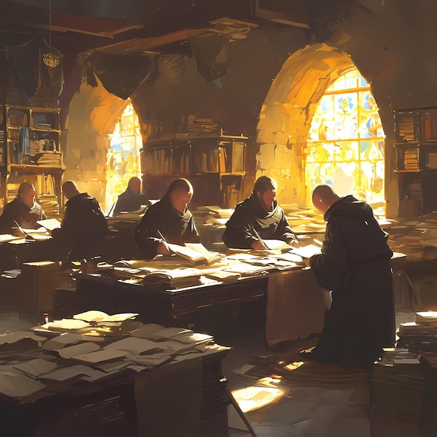 Monastic Scholars at Work