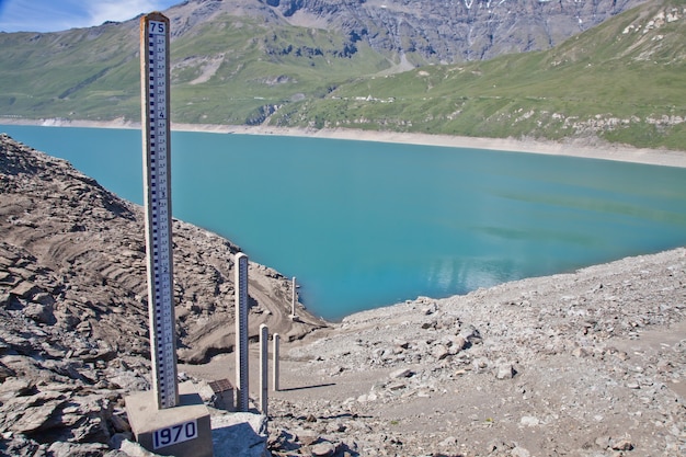 Moncenisio dam, Italy/France border. Meter used to measure the level of water.