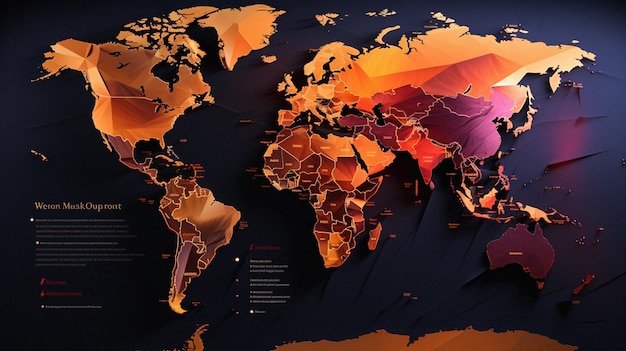 Foto mondiale kaart met verschillende initiatieven