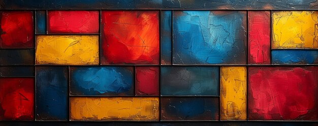 Photo mondrianinspired blocks primary colors artful background