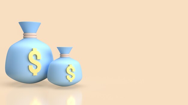 Money bag for business concept 3d rendering