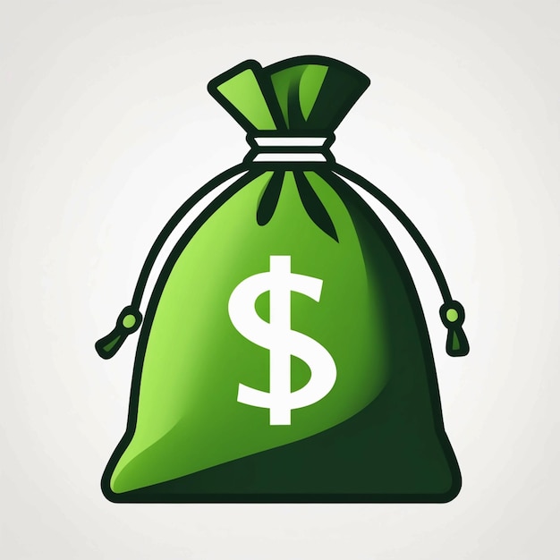 Photo money bag vector icon green color
