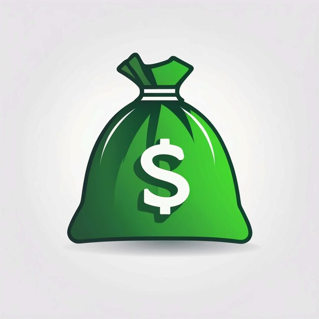 Money bag vector icon green color