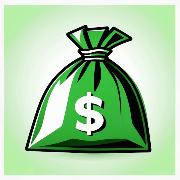 Photo money bag vector icon green color