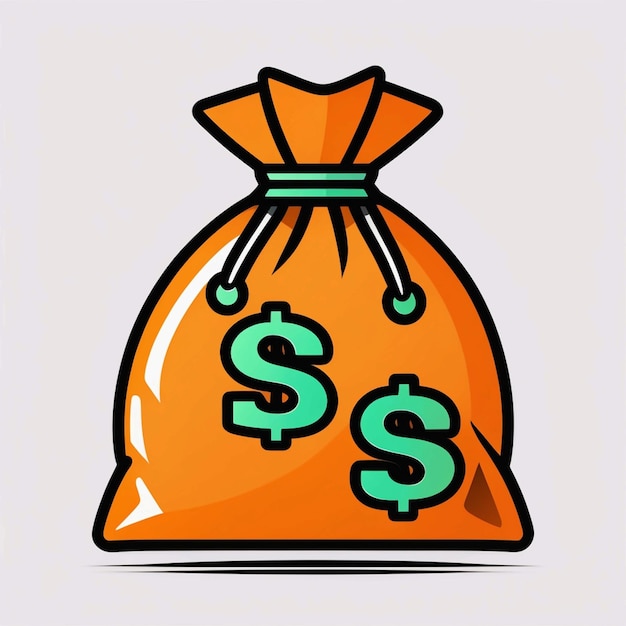 Photo money bag vector icon orange color