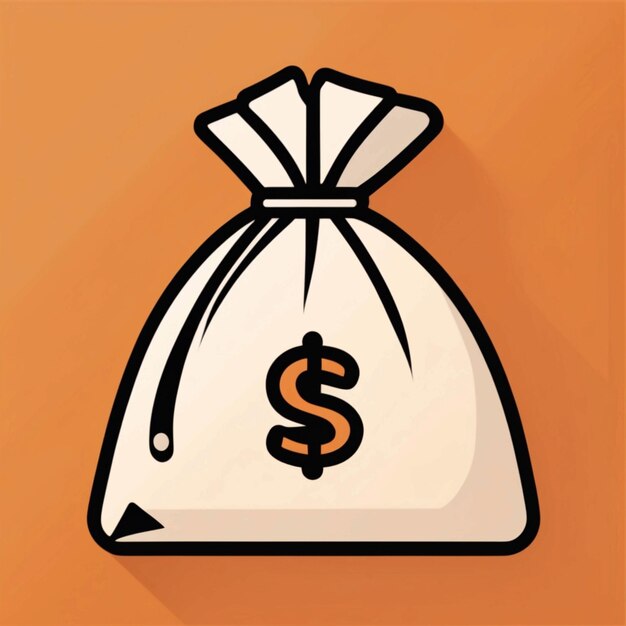 Photo money bag vector icon orange color