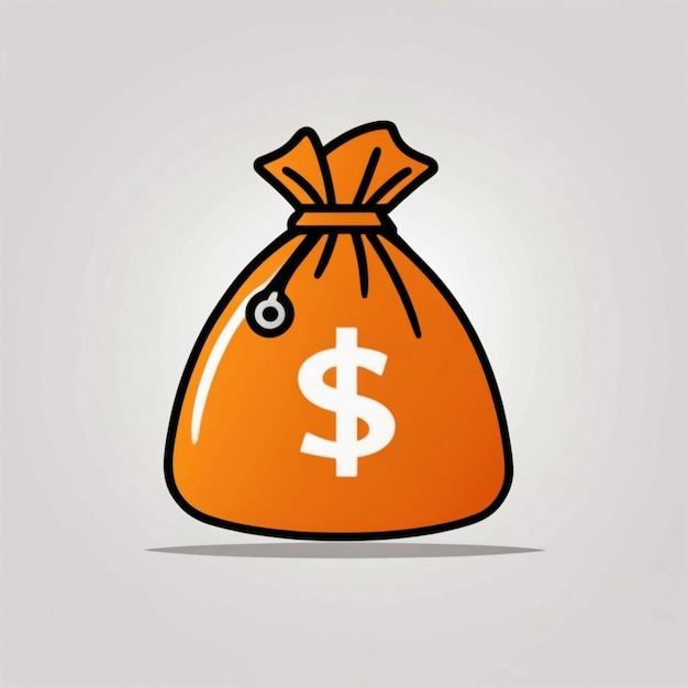 Photo money bag vector icon orange color