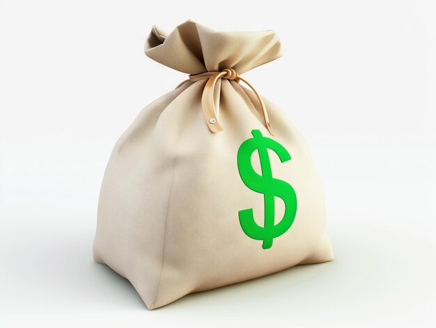 A money bag with a green dollar sign