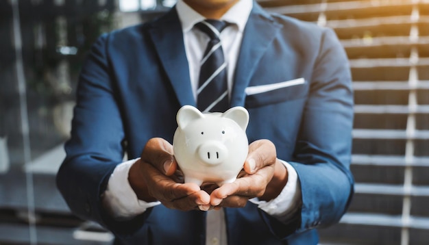 Photo money coins sprouting as plants piggy bank and clock representing financial growth savings infla