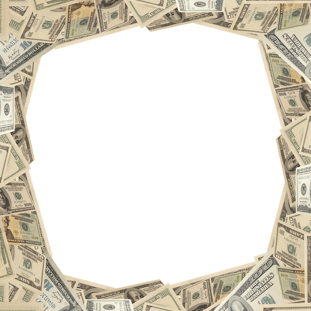 Money dollars on white background