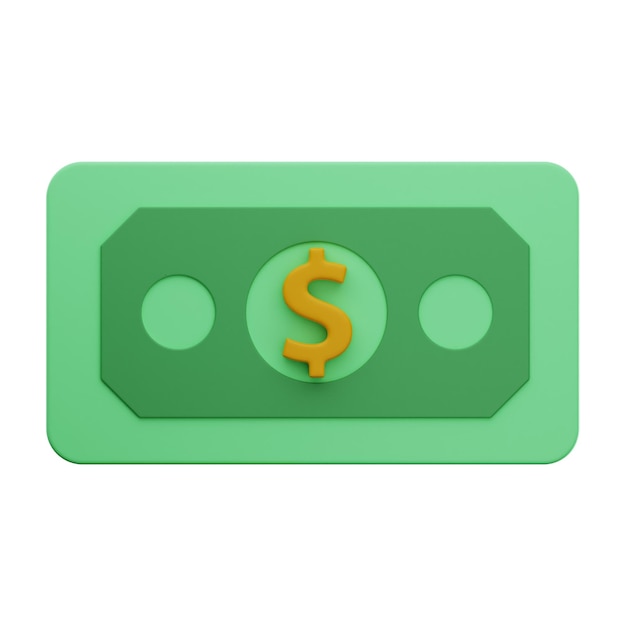 Деньги Финансы Икона 3D-рендеринг на изолированном фоне