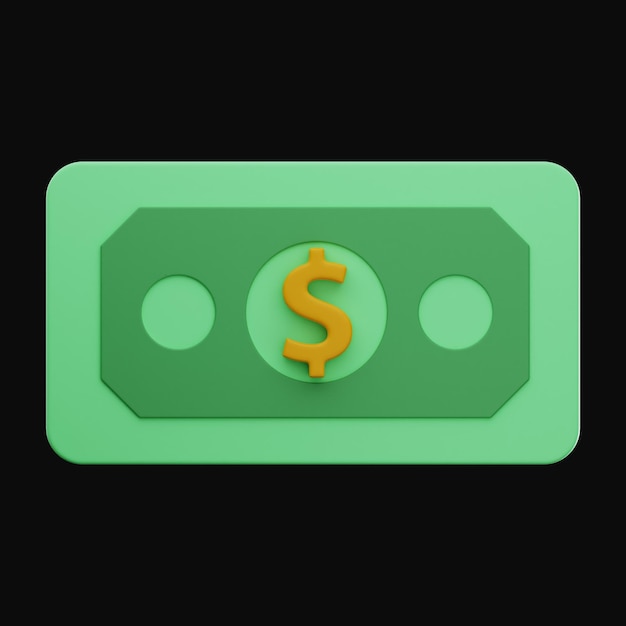 Money Finance Icon 3d rendering on isolated background