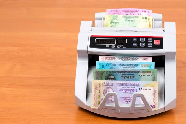 Money from Bangladesh in a counting machine