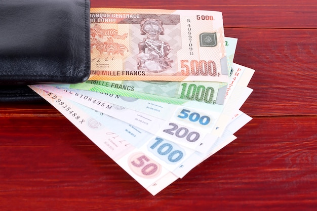 Photo money from congo in the black wallet