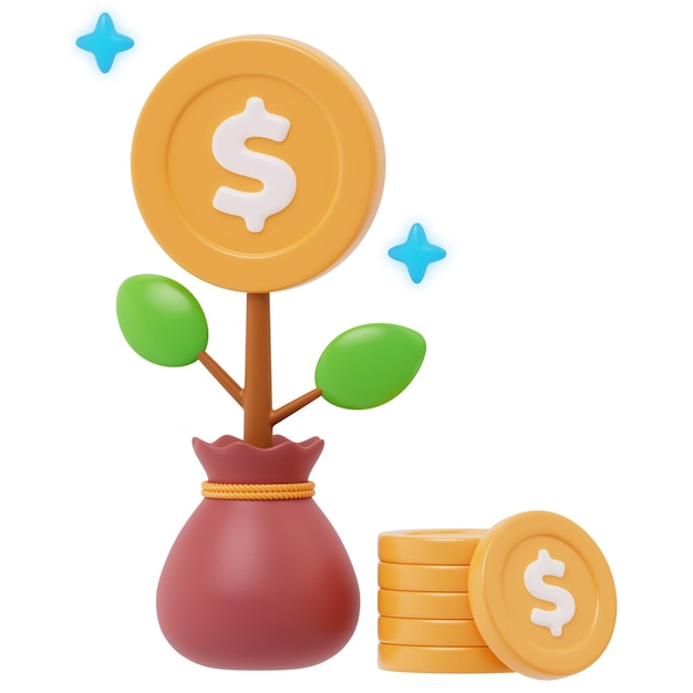 Money Growth 3D Icon