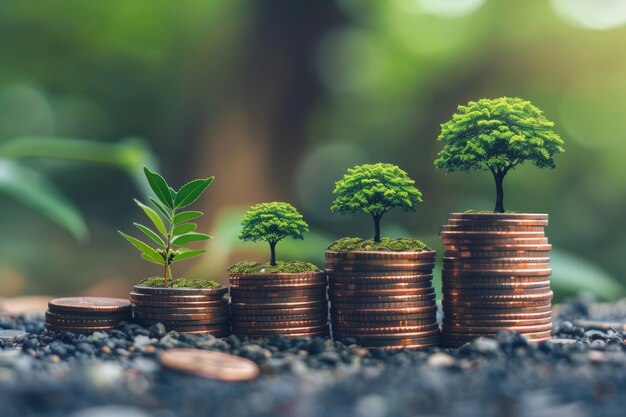 Money saving business promotes CSR through tree growth on coins