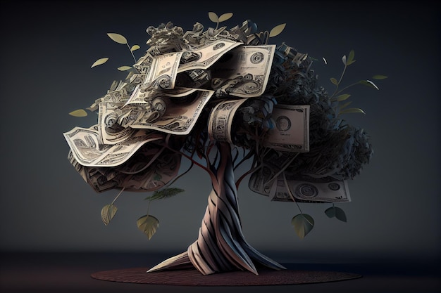 Money Tree 3D rendering