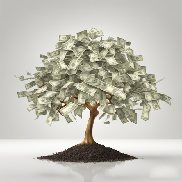 Money Tree Wealth Money Tree on a white background